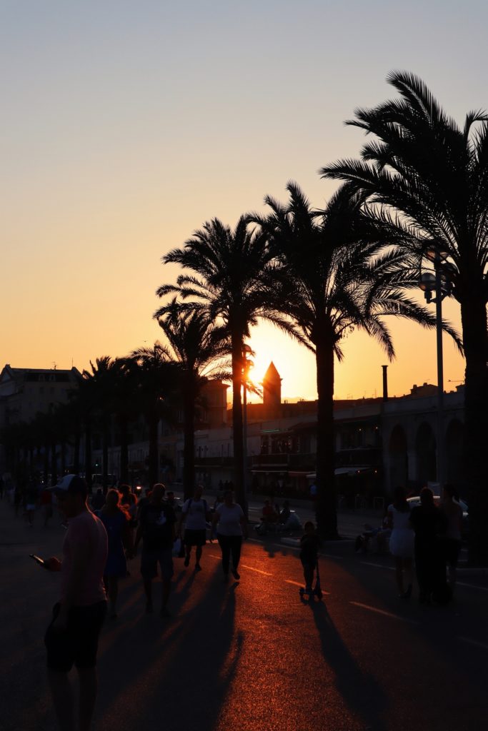 coucher soleil promenade des anglais nice